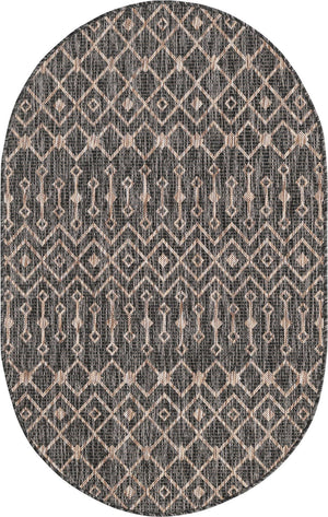 Unique Loom Green Outdoor Trellis Rug – Vibrant 5' Round Design To Enhance Patios And Garden Spaces Elegantly Gray  3159567-unique-loom