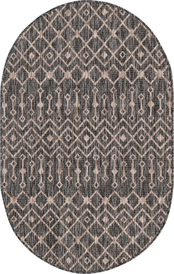 Unique Loom Green Outdoor Trellis Rug – Vibrant 5' Round Design To Enhance Patios And Garden Spaces Elegantly Gray  3159567-unique-loom