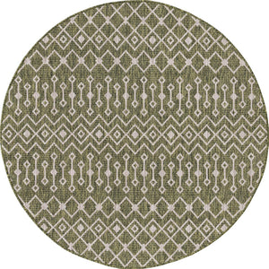 Unique Loom Green Outdoor Trellis Rug – Vibrant 5' Round Design To Enhance Patios And Garden Spaces Elegantly Green  3159575-unique-loom