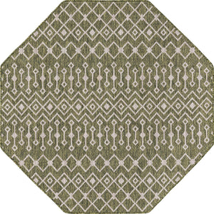 Unique Loom Green Outdoor Trellis Rug – Vibrant 5' Round Design To Enhance Patios And Garden Spaces Elegantly Green  3159583-unique-loom