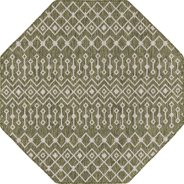 Unique Loom Green Outdoor Trellis Rug – Vibrant 5' Round Design To Enhance Patios And Garden Spaces Elegantly Green  3159583-unique-loom