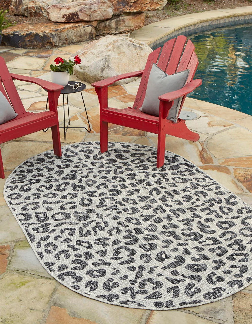 Unique Loom Light Outdoor Safari Rug – Durable And Stylish Accent For Patios, Sunrooms, And Outdoor Spaces Gray  3159609-unique-loom