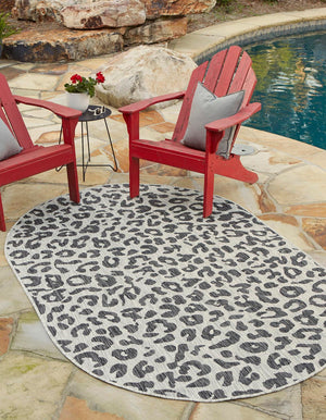 Unique Loom Light Outdoor Safari Rug – Durable And Stylish Accent For Patios, Sunrooms, And Outdoor Spaces Gray  3159609-unique-loom