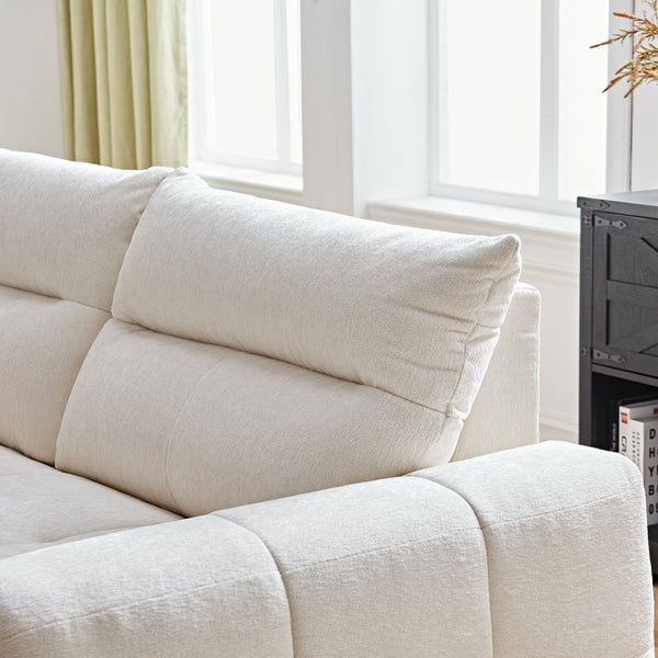 English Elm Premium Chenille High-back Sofa Solid Hardwood Frame Ergonomic Seat for Spacious Living Beige W1765S00137