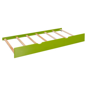 English Elm Full Size Wood Daybed with Twin Trundle Desk and Usb Charging for Teen Rooms Green LT000262AAG