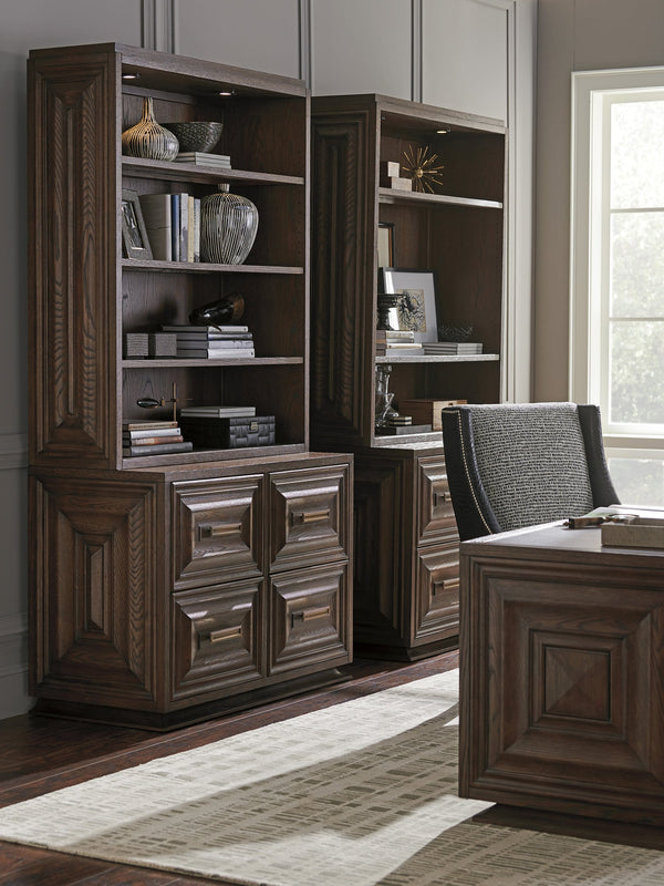 Lexington Sligh Durango Deck - Exquisite White Oak Display With Adjustable Glass Shelves And Touch Led Lighting Carrington Wood 315-441