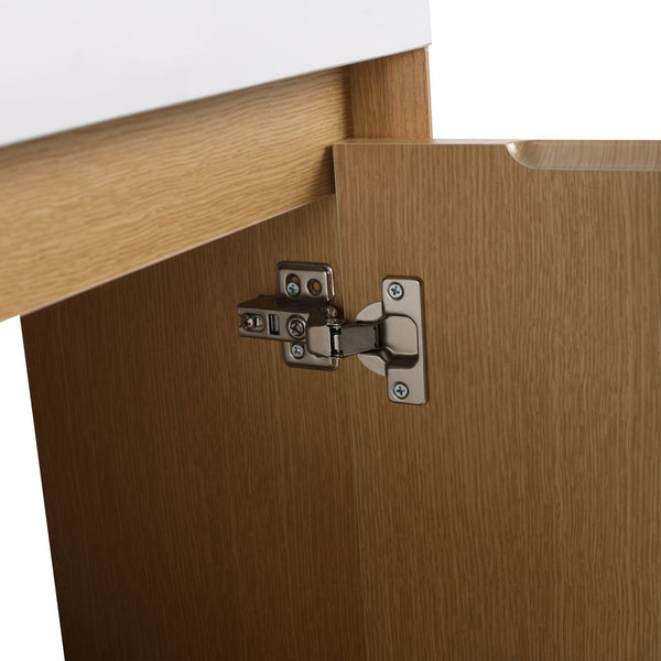 English Elm 18.5" Wall-Mounted Bathroom Vanity With Resin Sink & Soft-Close Door For Smart Space-Saving Design W1972P362127
