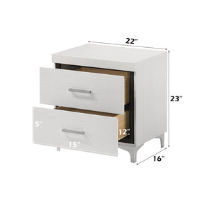 English Elm Casilda White Nightstand with Dovetail Drawer, Metal Glide & 100lb Capacity – Stylish Storage B2726P339263