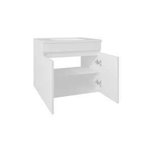 English Elm Colville Floating Wall Mount Vanity Cabinet Matte Finish Modern Bathroom Storage White B092P439906