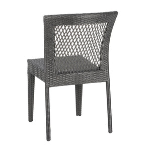 English Elm Christopher Knight Home® - FARLEY Rattan Stacking Sidechair Set of 2 — Durable 300 lb Capacity, Beige Woven Design, Easy Assembly Grey N762P234585E