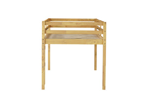 English Elm Solid Twin Loft Bed with Ladder and Reinforced Slats for Storage-Friendly, Space-Saving Bedrooms Natural W504P190954