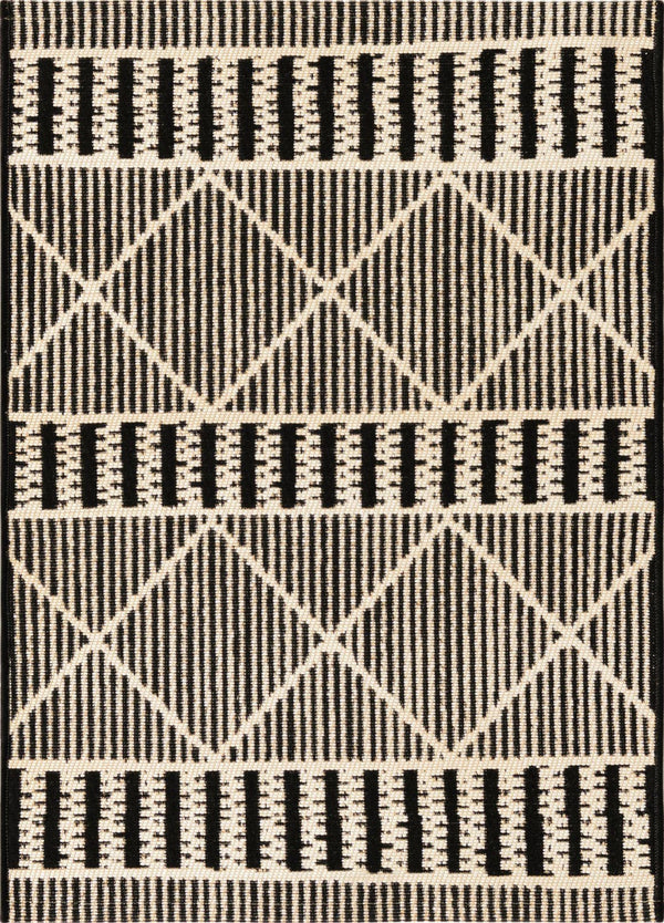 Unique Loom Gray Outdoor Trellis Runner - Stylish 6-foot Design For Walkways, Durable And Elegant Décor Solution Black  3160275-unique-loom