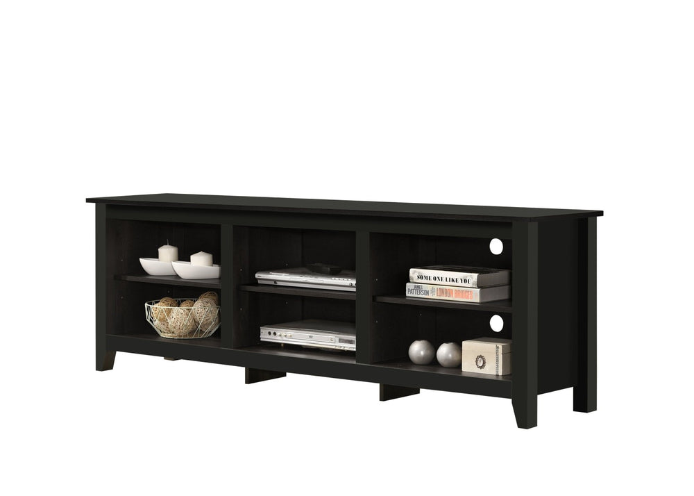 English Elm Benito Low Profile Media Console with Open Shelves Wire Management Modern Living B061P184949