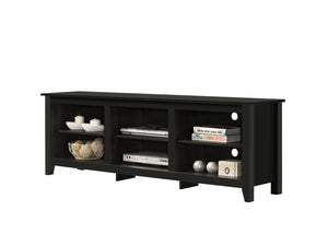 English Elm Benito Low Profile Media Console with Open Shelves Wire Management Modern Living B061P184949