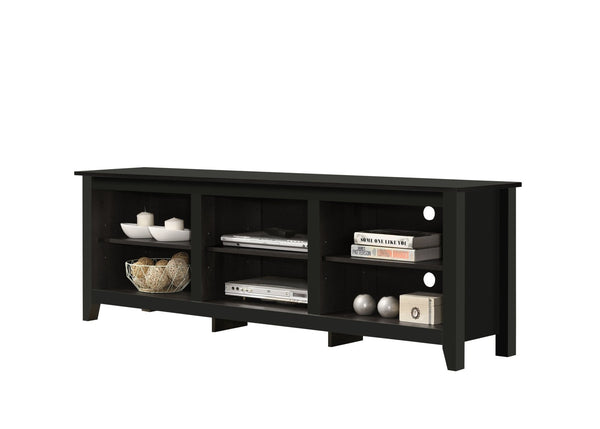 English Elm Benito Low Profile Media Console with Open Shelves Wire Management Modern Living B061P184949