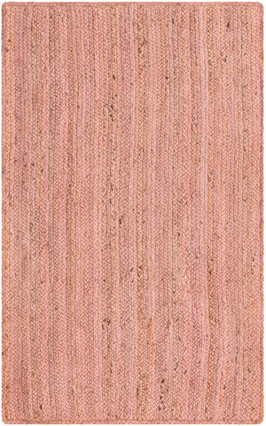 Unique Loom Light Braided Jute Oval Rug - Eco-friendly Natural Fiber Design For Softness And Texture In Any Room Pink  3161094-unique-loom
