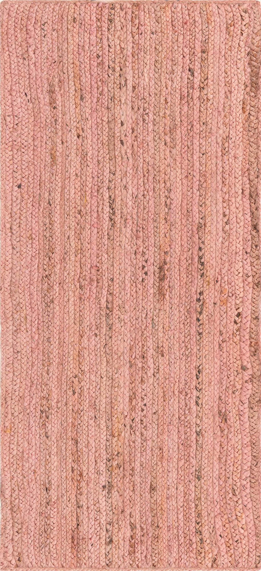 Unique Loom Turquoise Braided Jute Rug - Refreshing Color & Organic Texture For Stylish Home Décor And Comfort Pink  3161103-unique-loom
