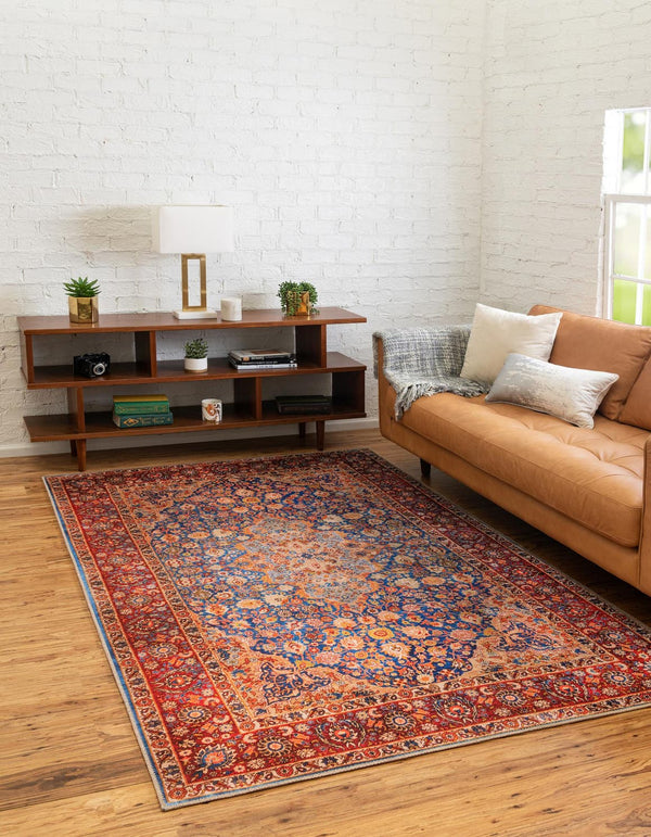 Unique Loom Pink Timeless 2' X 6' Runner Rug – Soft, Durable Design To Brighten Hallways And Elevate Decor Navy,Blue  3161187-unique-loom