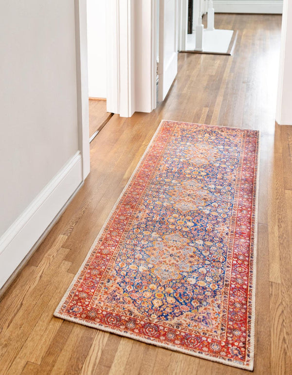 Unique Loom Pink Timeless 2' X 6' Runner Rug – Soft, Durable Design To Brighten Hallways And Elevate Decor Navy,Blue  3161191-unique-loom