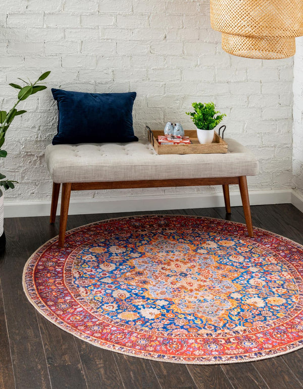 Unique Loom Pink Timeless 2' X 6' Runner Rug – Soft, Durable Design To Brighten Hallways And Elevate Decor Navy,Blue  3161194-unique-loom