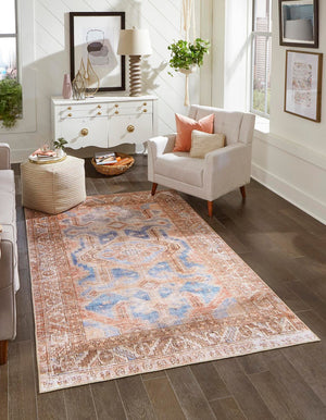 Unique Loom Beige Timeless Round Rug - Classic 5' Diameter Design For Elegant Home Décor And Versatile Style Blue  3161243-unique-loom