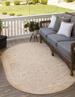 Unique Loom Natural Outdoor Aztec Area Rug – Durable, Weather-resistant Design For Patios, Decks, And Gardens Natural  3162333-unique-loom
