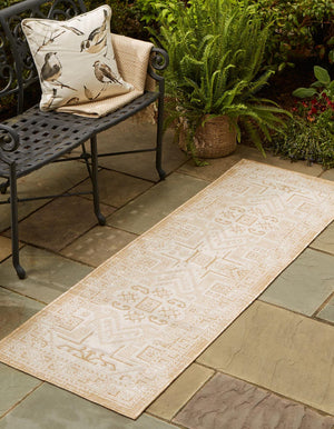 Unique Loom Natural Outdoor Aztec Area Rug – Durable, Weather-resistant Design For Patios, Decks, And Gardens Natural  3162337-unique-loom
