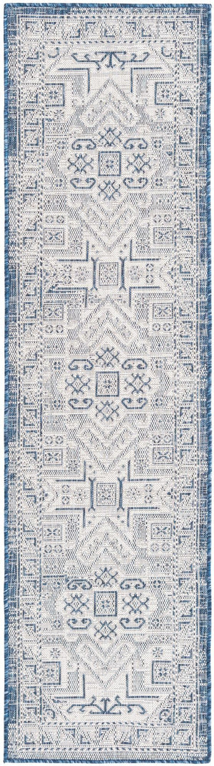 Unique Loom Natural Outdoor Aztec Area Rug – Durable, Weather-resistant Design For Patios, Decks, And Gardens Blue  3162364-unique-loom