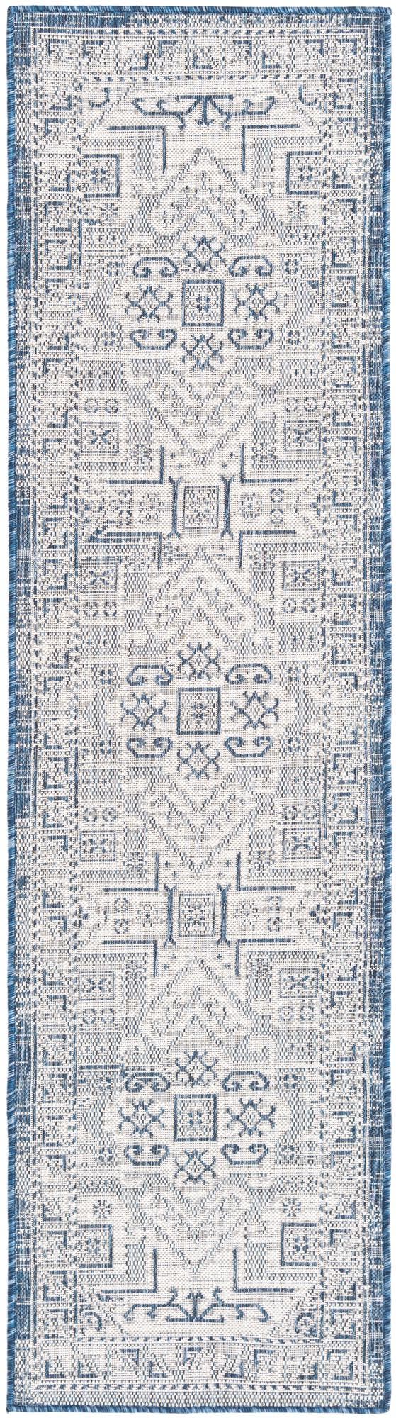 Unique Loom Natural Outdoor Aztec Area Rug – Durable, Weather-resistant Design For Patios, Decks, And Gardens Blue  3162364-unique-loom
