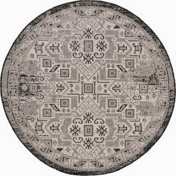 Unique Loom Natural Outdoor Aztec Area Rug – Durable, Weather-resistant Design For Patios, Decks, And Gardens Gray  3162379-unique-loom