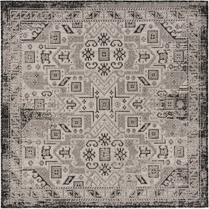 Unique Loom Natural Outdoor Aztec Area Rug – Durable, Weather-resistant Design For Patios, Decks, And Gardens Gray  3162384-unique-loom