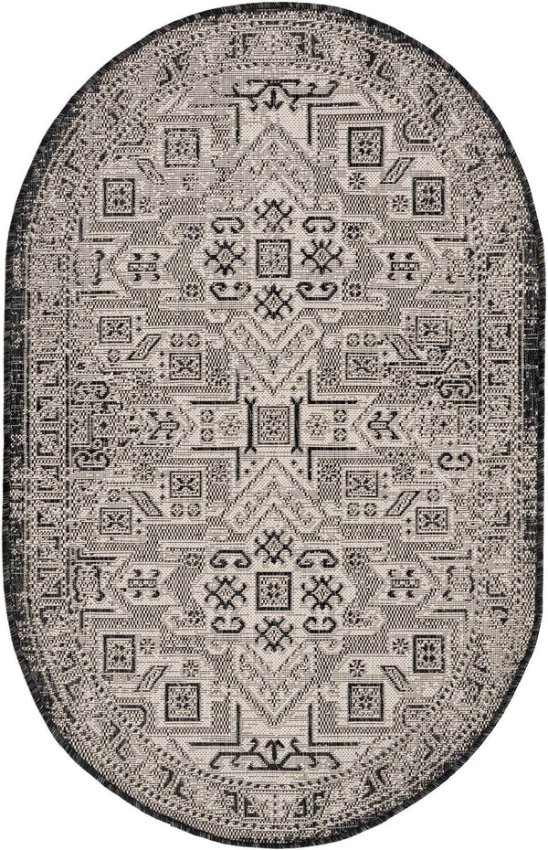 Unique Loom Natural Outdoor Aztec Area Rug – Durable, Weather-resistant Design For Patios, Decks, And Gardens Gray  3162387-unique-loom