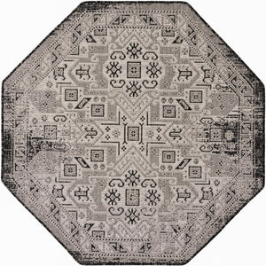 Unique Loom Natural Outdoor Aztec Area Rug – Durable, Weather-resistant Design For Patios, Decks, And Gardens Gray  3162389-unique-loom