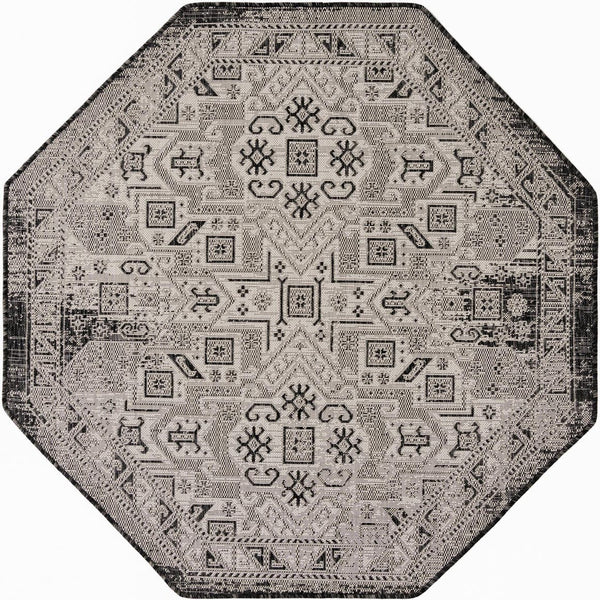 Unique Loom Natural Outdoor Aztec Area Rug – Durable, Weather-resistant Design For Patios, Decks, And Gardens Gray  3162389-unique-loom