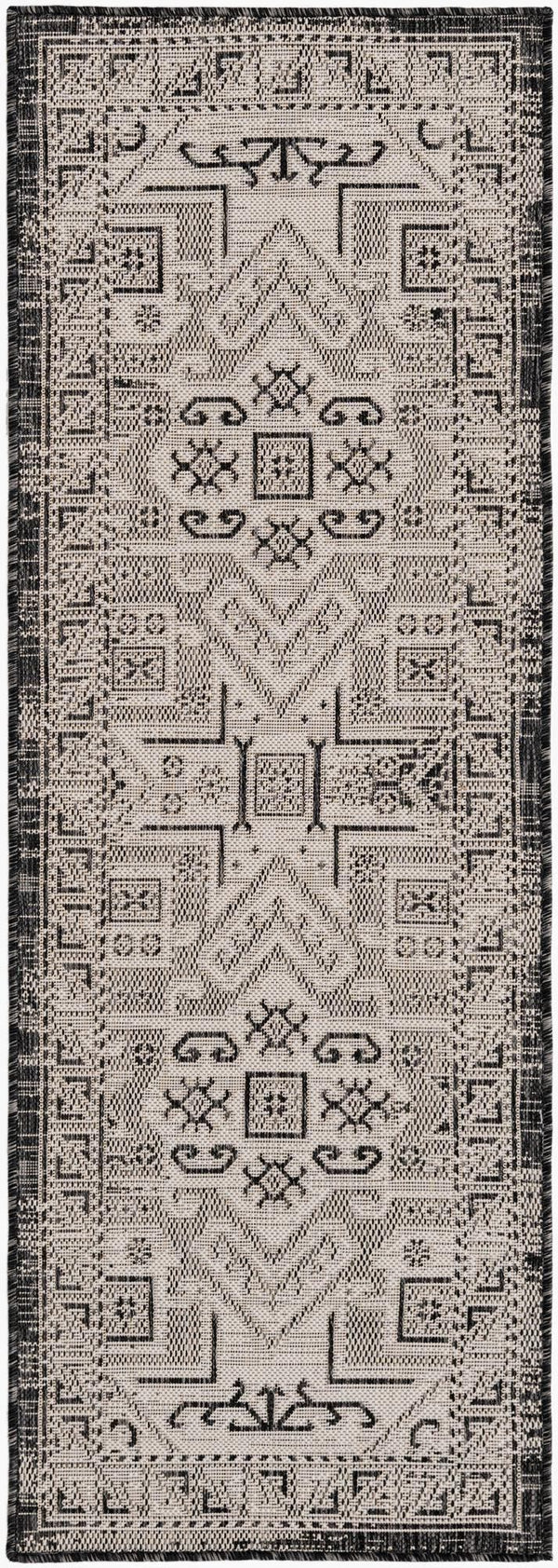 Unique Loom Natural Outdoor Aztec Area Rug – Durable, Weather-resistant Design For Patios, Decks, And Gardens Gray  3162392-unique-loom