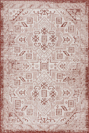 Unique Loom Rust Outdoor Aztec Rug In Vibrant Rust Red – Perfect Cultural Flair For Patios And Entryways Red  3162428-unique-loom