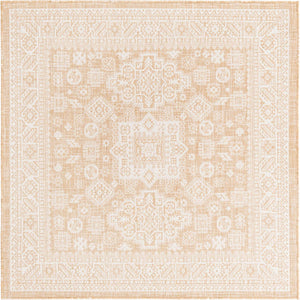 Unique Loom Blue Outdoor Aztec Rug – Durable 3' X 5' Design For Stylish Patios, Porches, And Sunrooms Natural  3162519-unique-loom