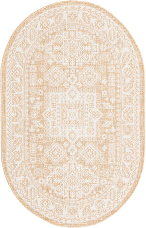 Unique Loom Blue Outdoor Aztec Rug – Durable 3' X 5' Design For Stylish Patios, Porches, And Sunrooms Natural  3162522-unique-loom