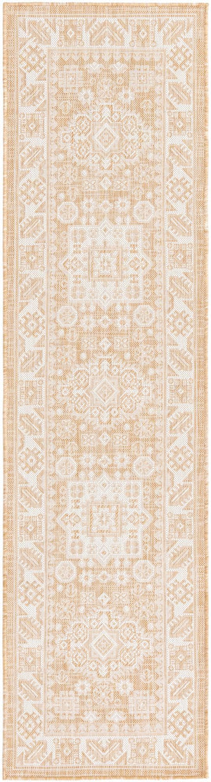 Unique Loom Blue Outdoor Aztec Rug – Durable 3' X 5' Design For Stylish Patios, Porches, And Sunrooms Natural  3162526-unique-loom