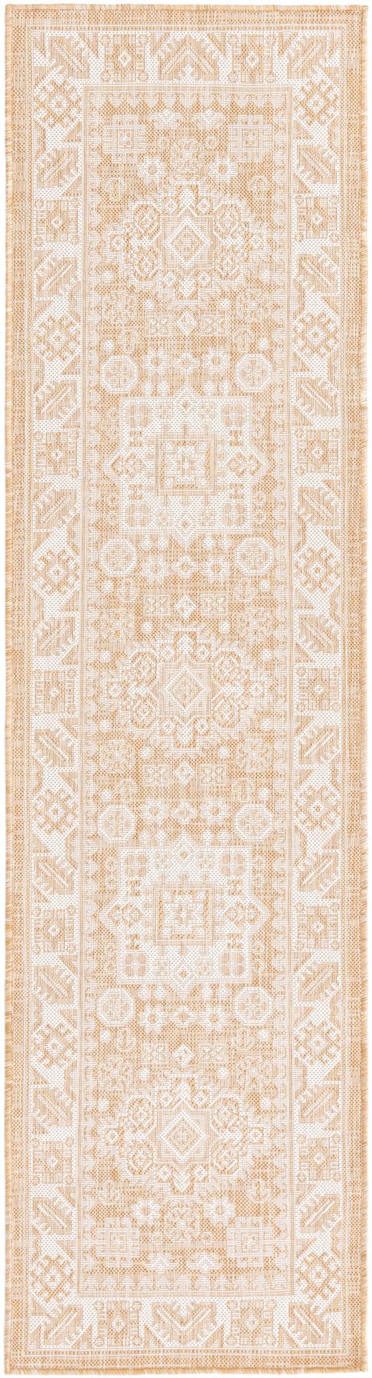 Unique Loom Blue Outdoor Aztec Rug – Durable 3' X 5' Design For Stylish Patios, Porches, And Sunrooms Natural  3162526-unique-loom