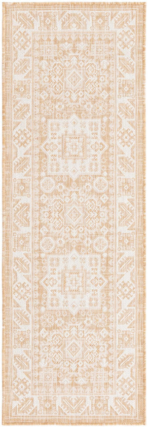 Unique Loom Blue Outdoor Aztec Rug – Durable 3' X 5' Design For Stylish Patios, Porches, And Sunrooms Natural  3162527-unique-loom