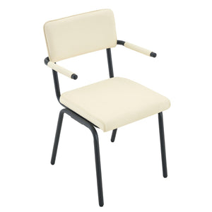 English Elm Dining Chairs Set of 2 Velvet Upholstered with Hangable Arms and Metal Legs W3493P449279