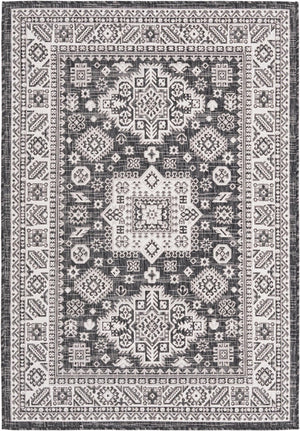 Unique Loom Blue Outdoor Aztec Rug – Durable 3' X 5' Design For Stylish Patios, Porches, And Sunrooms Gray  3162563-unique-loom