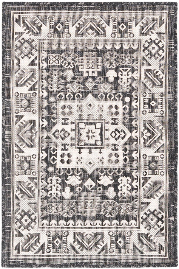 Unique Loom Blue Outdoor Aztec Rug – Durable 3' X 5' Design For Stylish Patios, Porches, And Sunrooms Gray  3162565-unique-loom