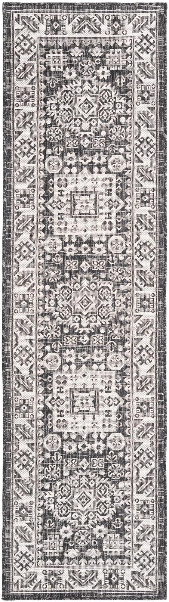 Unique Loom Blue Outdoor Aztec Rug – Durable 3' X 5' Design For Stylish Patios, Porches, And Sunrooms Gray  3162580-unique-loom