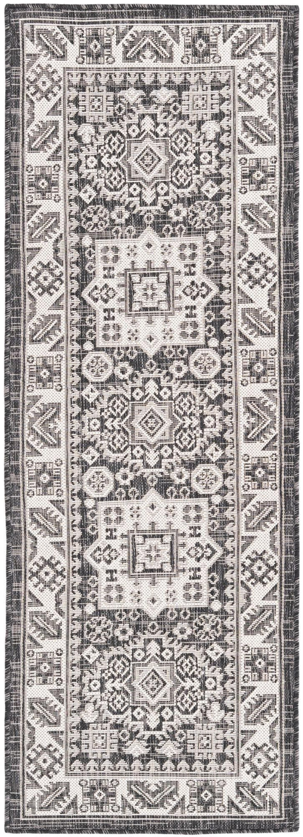 Unique Loom Blue Outdoor Aztec Rug – Durable 3' X 5' Design For Stylish Patios, Porches, And Sunrooms Gray  3162581-unique-loom