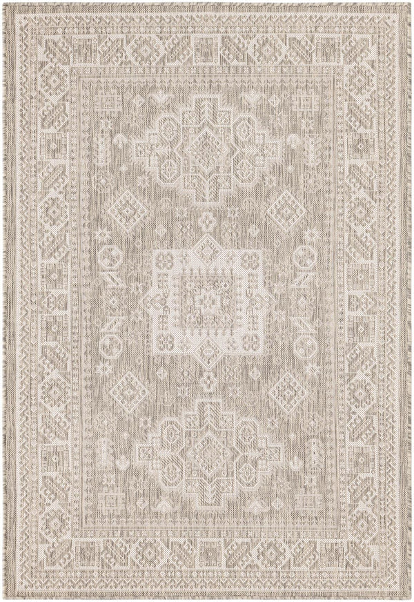 Unique Loom Blue Outdoor Aztec Rug – Durable 3' X 5' Design For Stylish Patios, Porches, And Sunrooms Gray  3162590-unique-loom