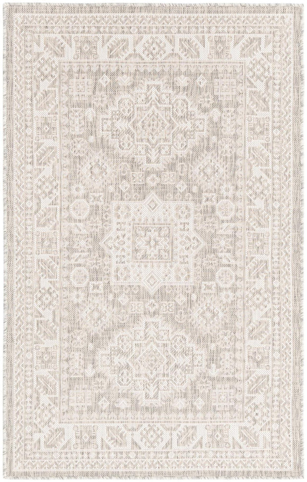 Unique Loom Blue Outdoor Aztec Rug – Durable 3' X 5' Design For Stylish Patios, Porches, And Sunrooms Gray  3162591-unique-loom