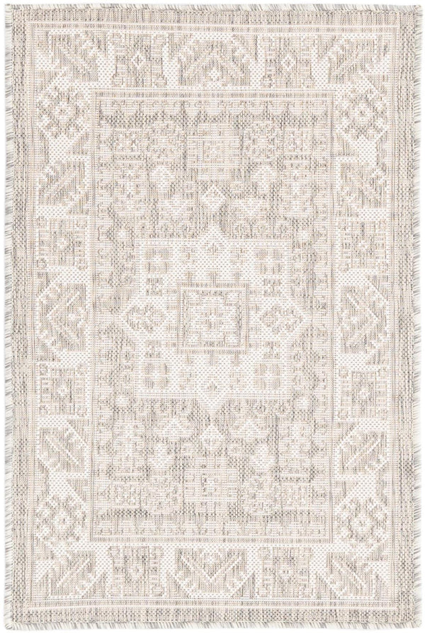 Unique Loom Blue Outdoor Aztec Rug – Durable 3' X 5' Design For Stylish Patios, Porches, And Sunrooms Gray  3162592-unique-loom