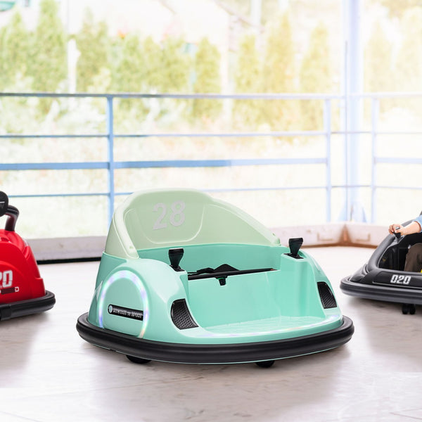 English Elm Qaba 12v Electric Toddler Bumper Car with Remote Control Led Lights and 360 Spin W2225P229195